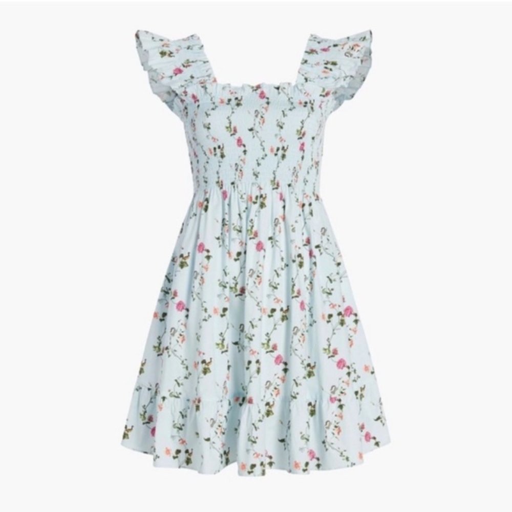 Hill House Home The Elizabeth Nap Dress in Pond Floral Poplin (Size S)
